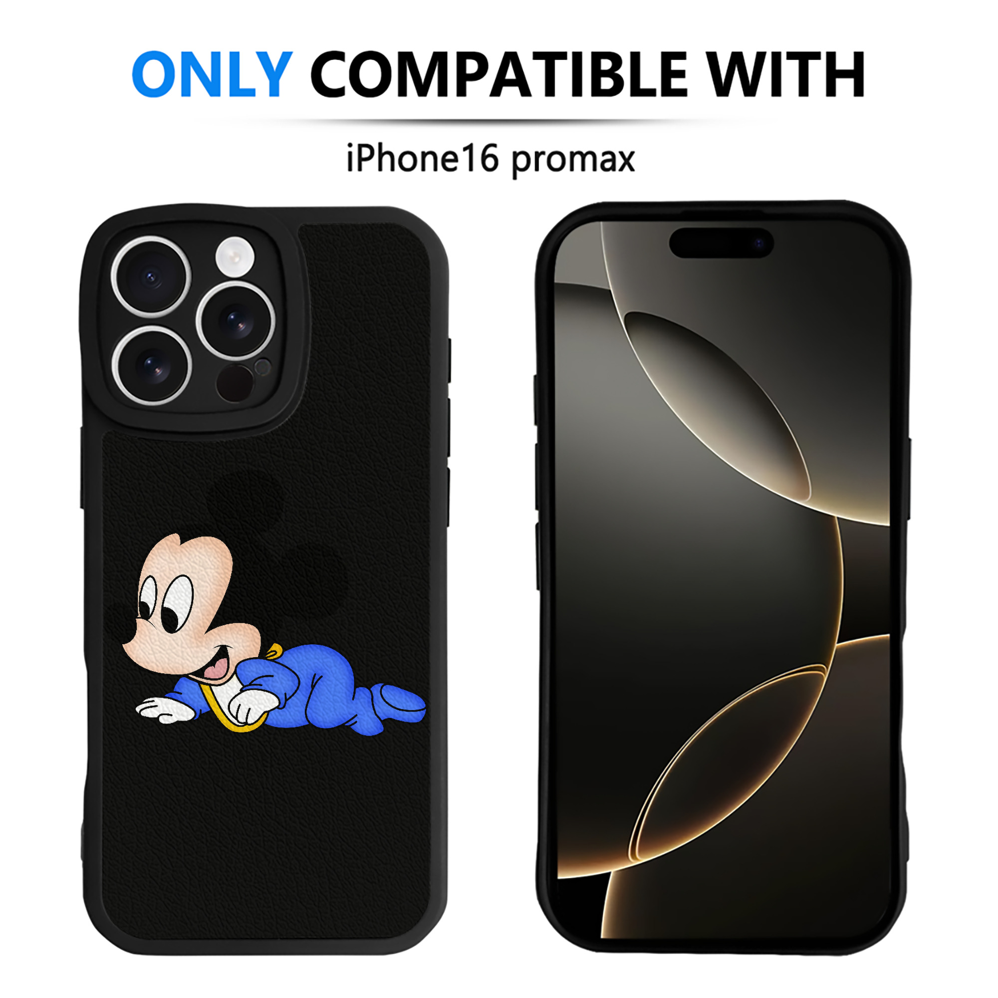 （画像用） ミッキーマウス Mickey Mouse 【iPhone 16シリーズ対応】シリコンスマホケース（レザー調） 材質：シリコン